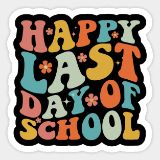 Groovy Happy Last Day of School Teachers Student Graduation Sticker